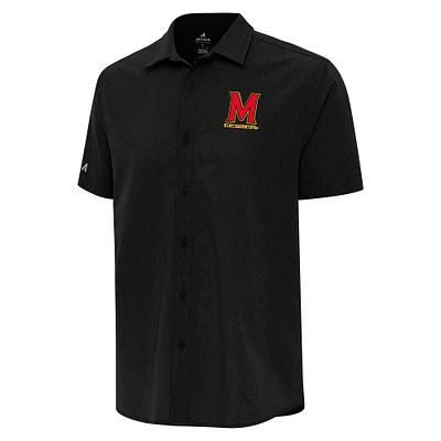 Men's Antigua Maryland Terrapins Activate Woven Short Sleeve Button-Up Shirt