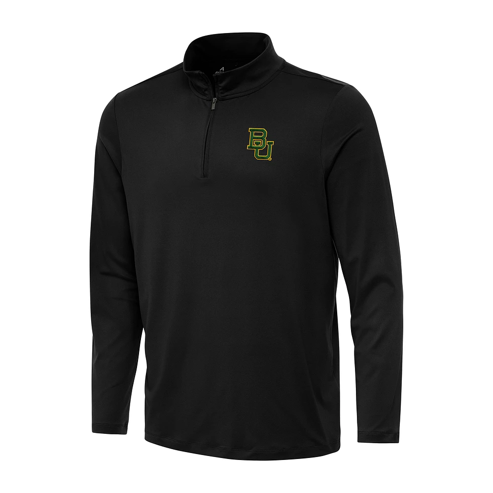Men's Antigua Black Baylor Bears Reprocess Quarter-Zip Top