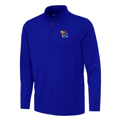 Men's Antigua Royal Kansas Jayhawks Reprocess Quarter-Zip Top