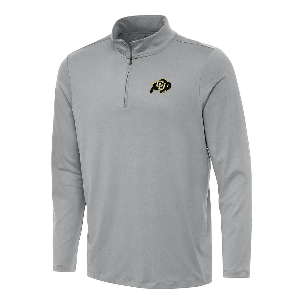 Men's Antigua Gray Colorado Buffaloes Reprocess Quarter-Zip Top