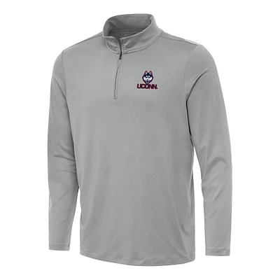 Men's Antigua Gray UConn Huskies Reprocess Quarter-Zip Top