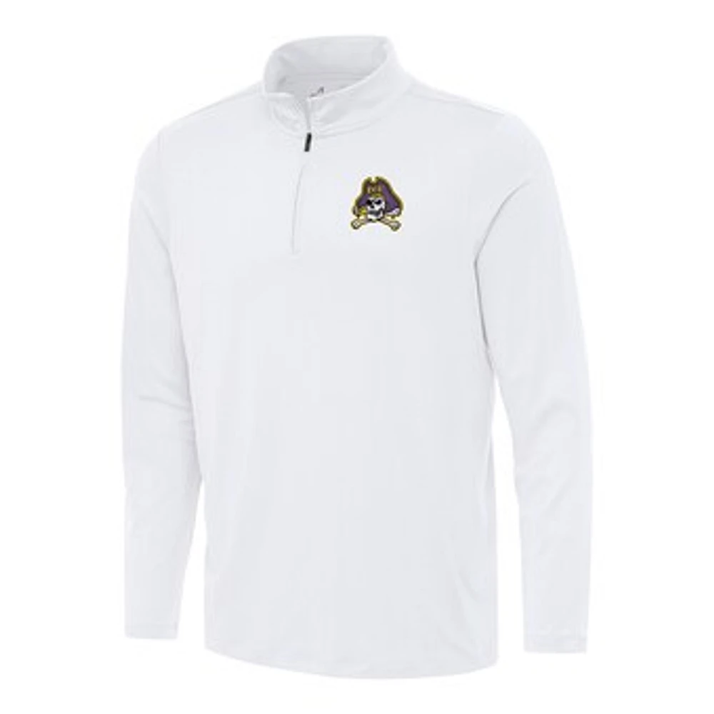 Men's Antigua White ECU Pirates Reprocess Quarter-Zip Top