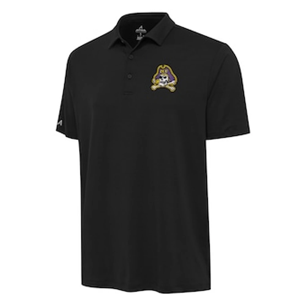 Men's Antigua Black ECU Pirates Reprocess Polo