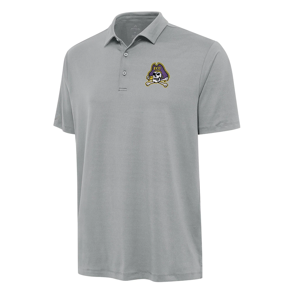 Men's Antigua Gray ECU Pirates Reprocess Polo
