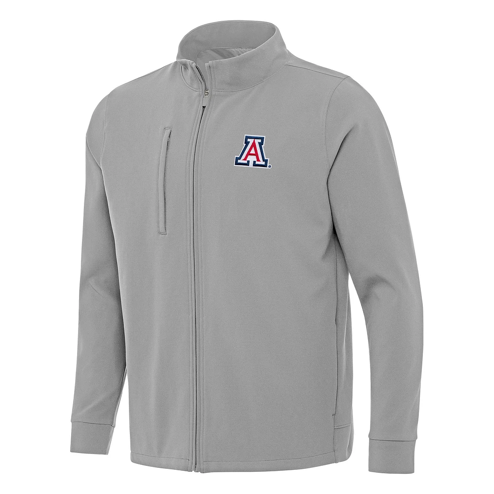 Men's Antigua Gray Arizona Wildcats Regard Full-Zip Jacket