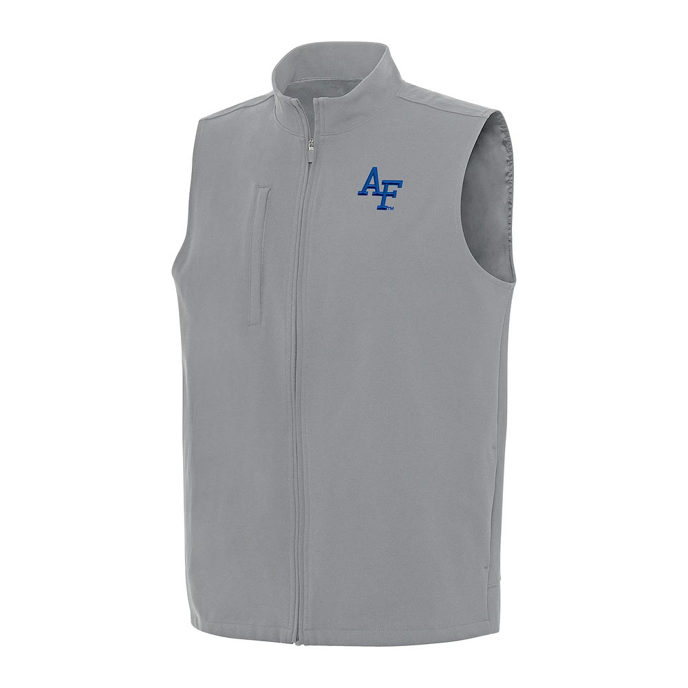 Men's Antigua Gray Air Force Falcons Regard Full-Zip Vest