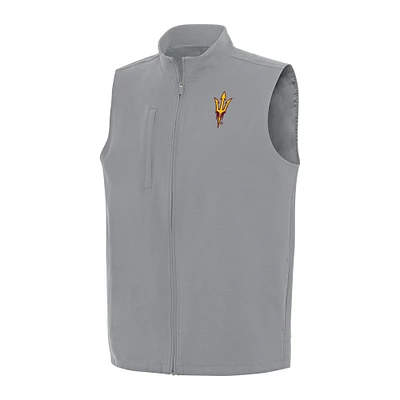 Men's Antigua Gray Arizona State Sun Devils Regard Full-Zip Vest