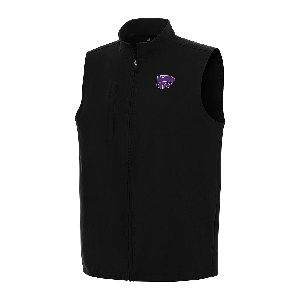 Men's Antigua Black Kansas State Wildcats Regard Full-Zip Vest