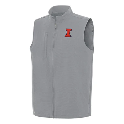 Men's Antigua Gray Illinois Fighting Illini Regard Full-Zip Vest