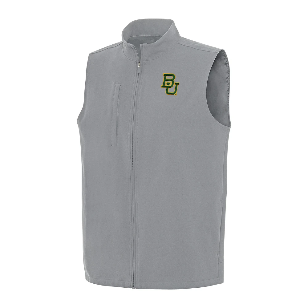 Men's Antigua Gray Baylor Bears Regard Full-Zip Vest