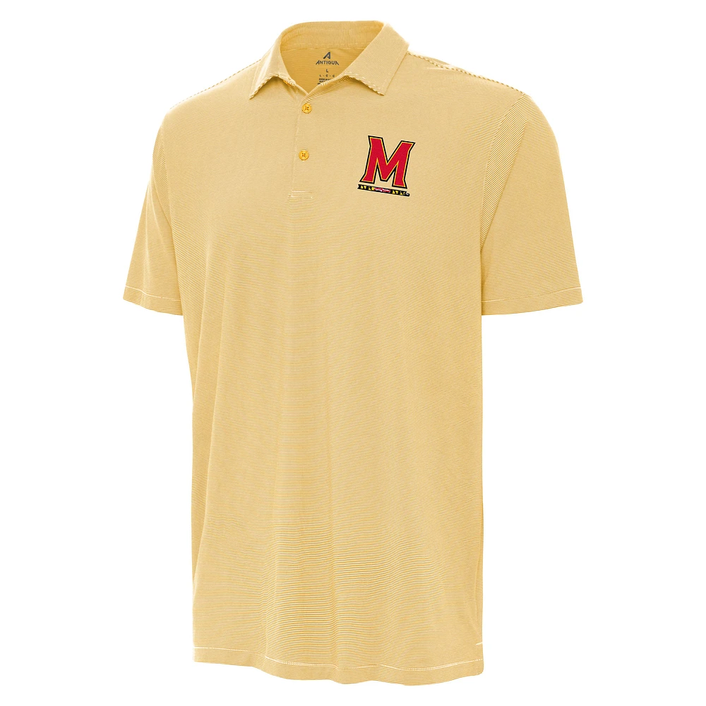 Men's Antigua Gold/White Maryland Terrapins Twine Polo