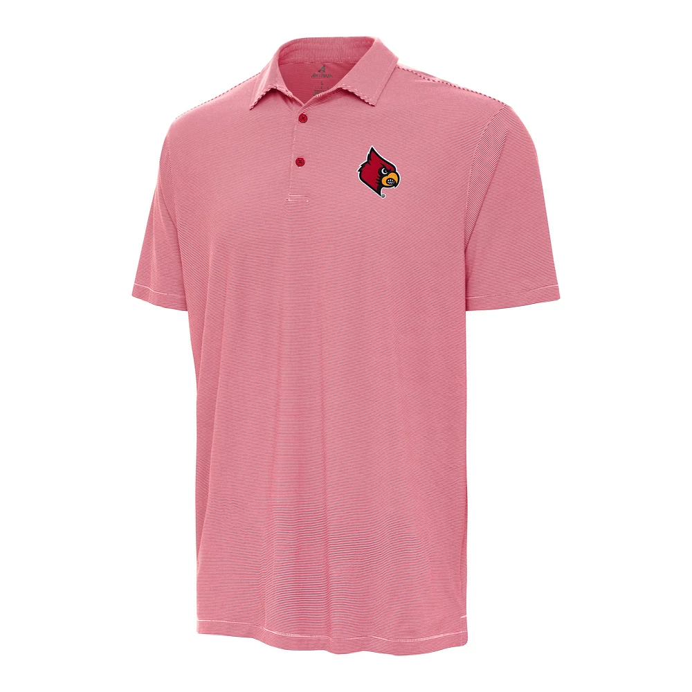 Men's Antigua Red/White Louisville Cardinals Twine Polo