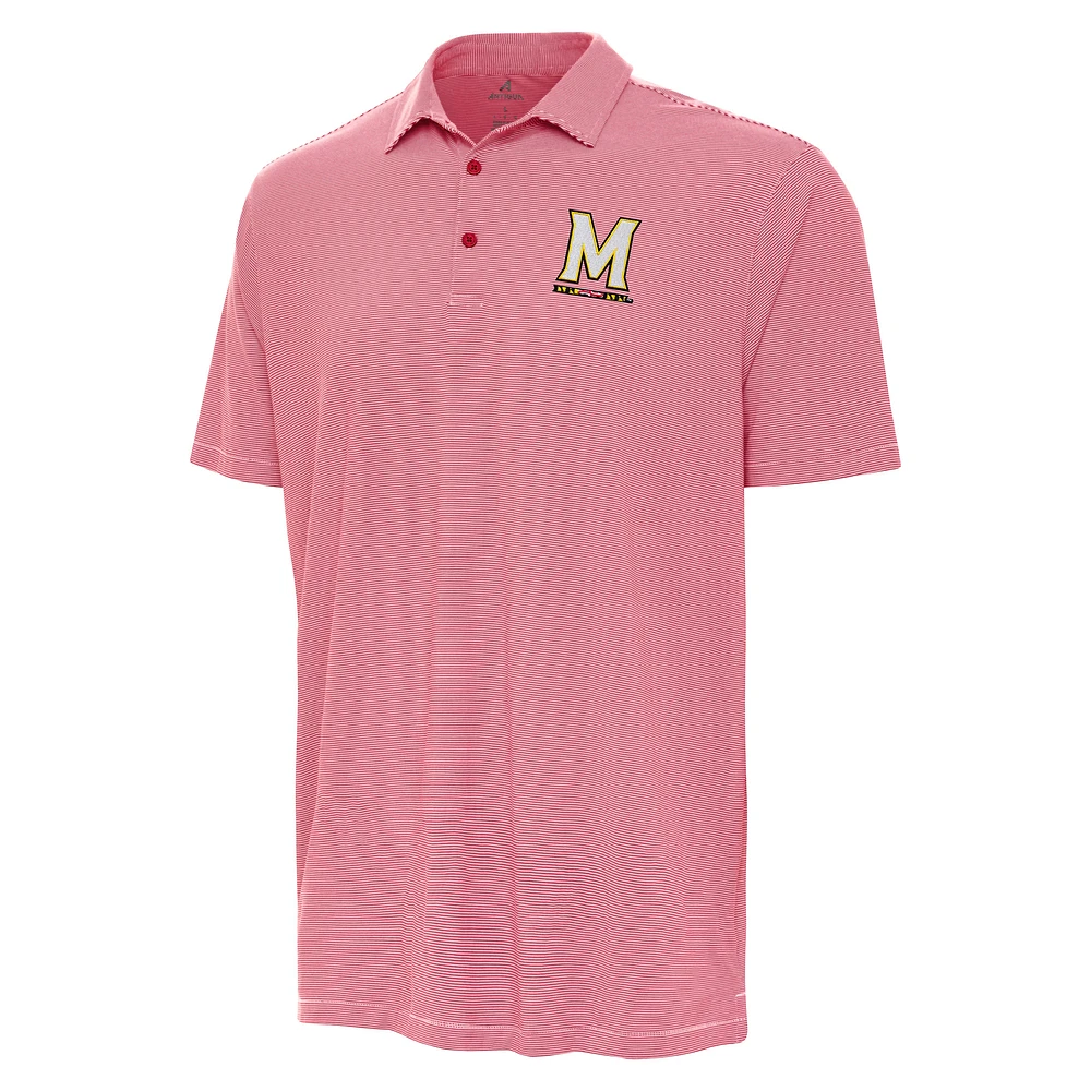 Men's Antigua Red/White Maryland Terrapins Twine Polo