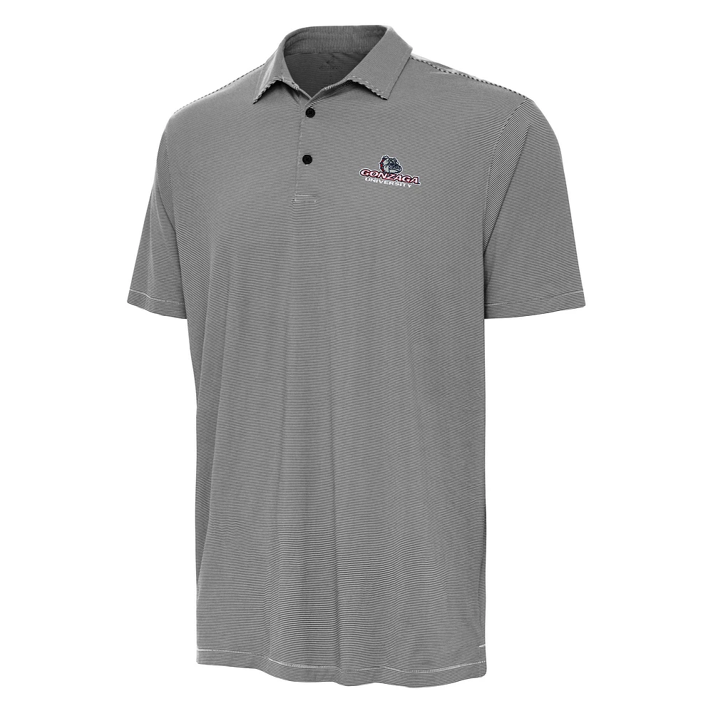 Men's Antigua Charcoal/White Gonzaga Bulldogs Twine Polo