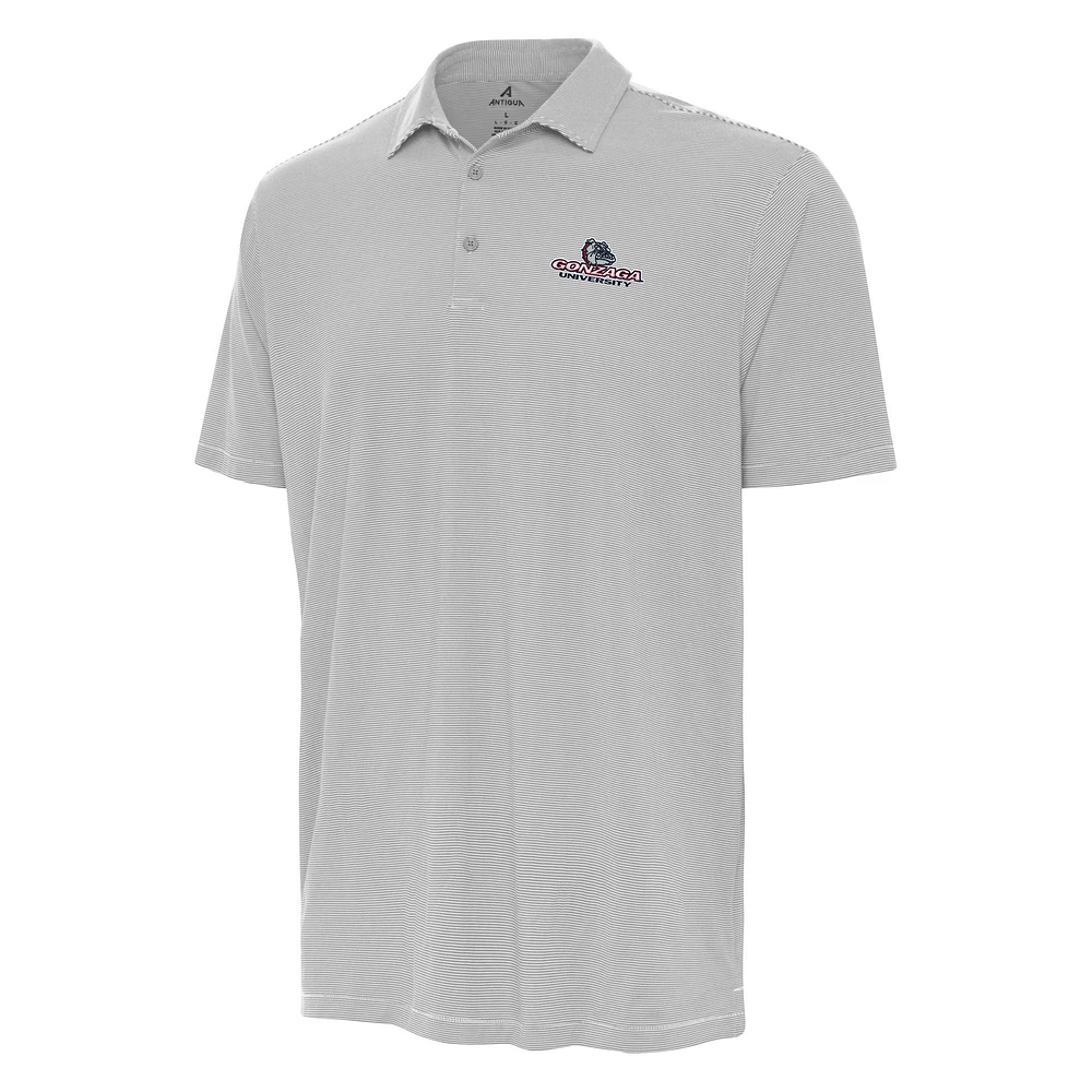 Men's Antigua Gray/White Gonzaga Bulldogs Twine Polo
