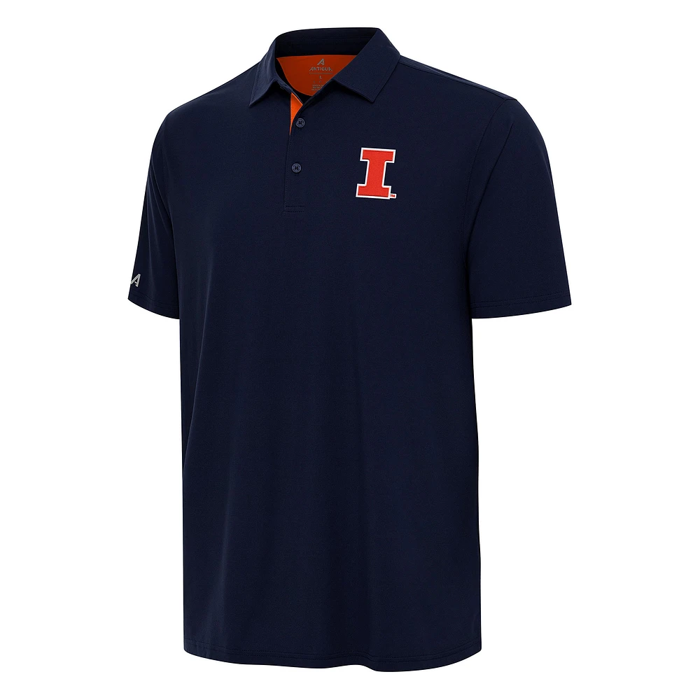 Men's Antigua Navy/Orange Illinois Fighting Illini Era Polo