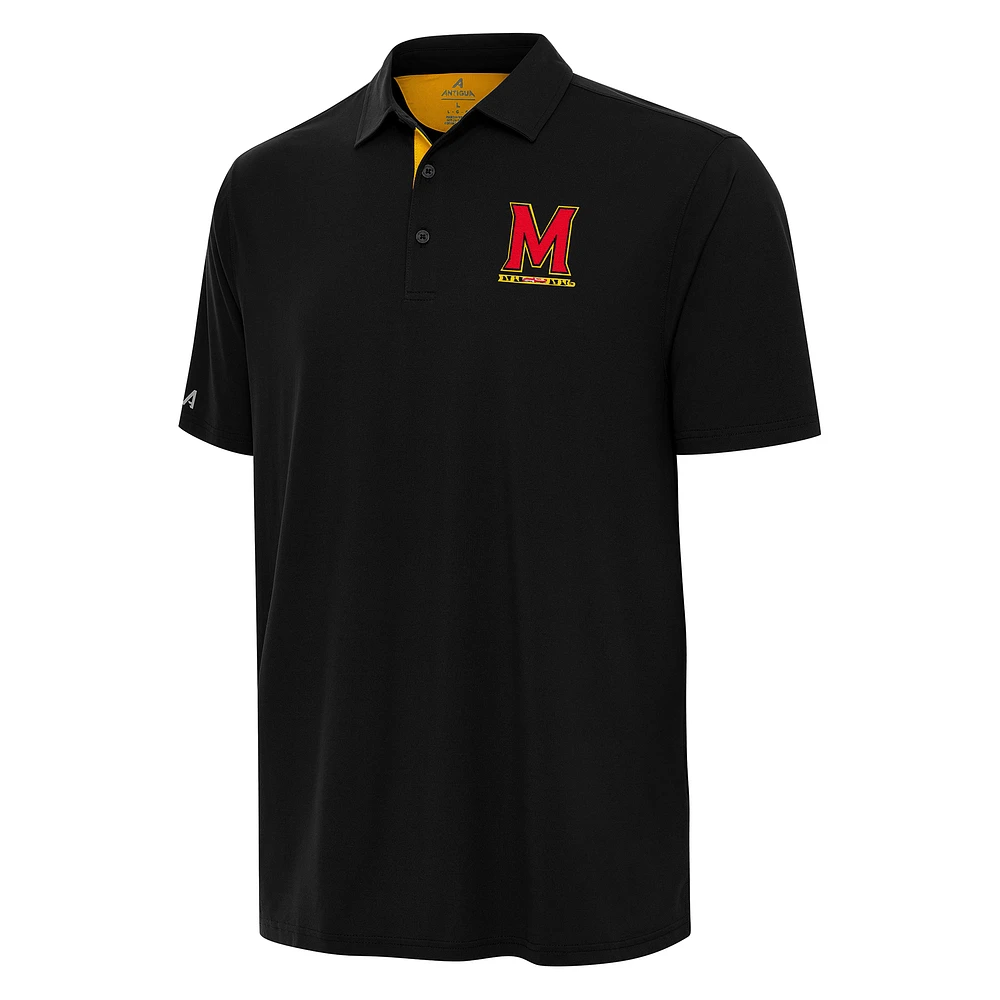 Men's Antigua Black/Gold Maryland Terrapins Era Polo
