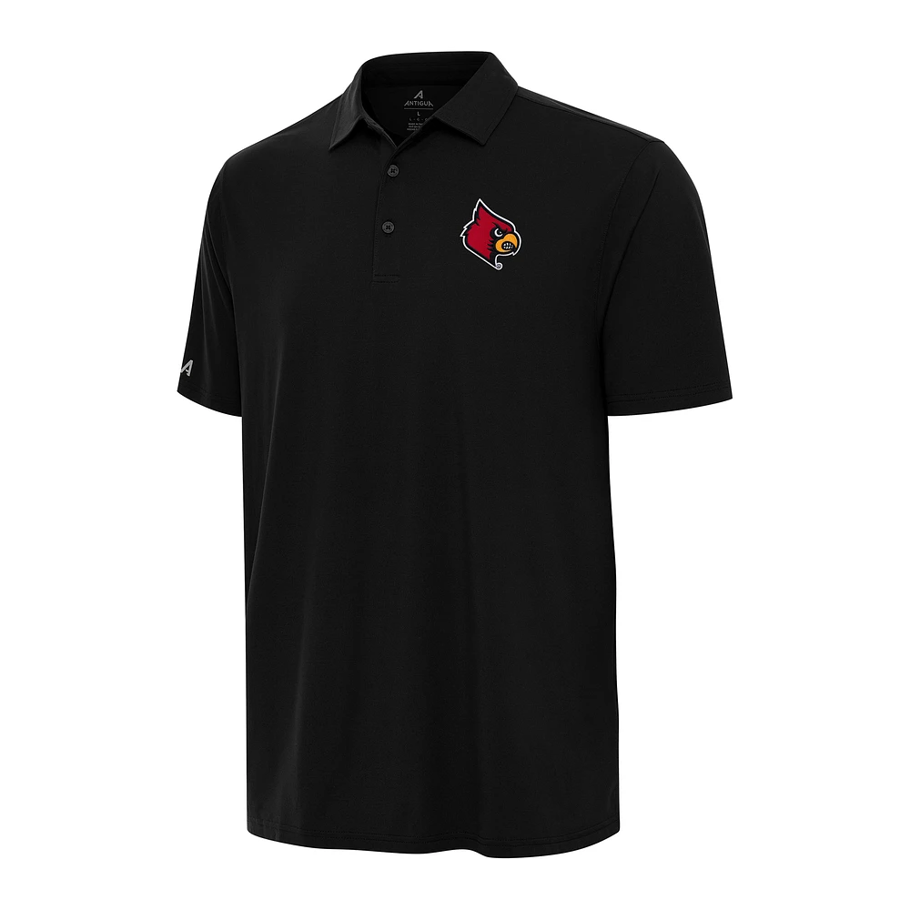 Men's Antigua Black Louisville Cardinals Era Polo