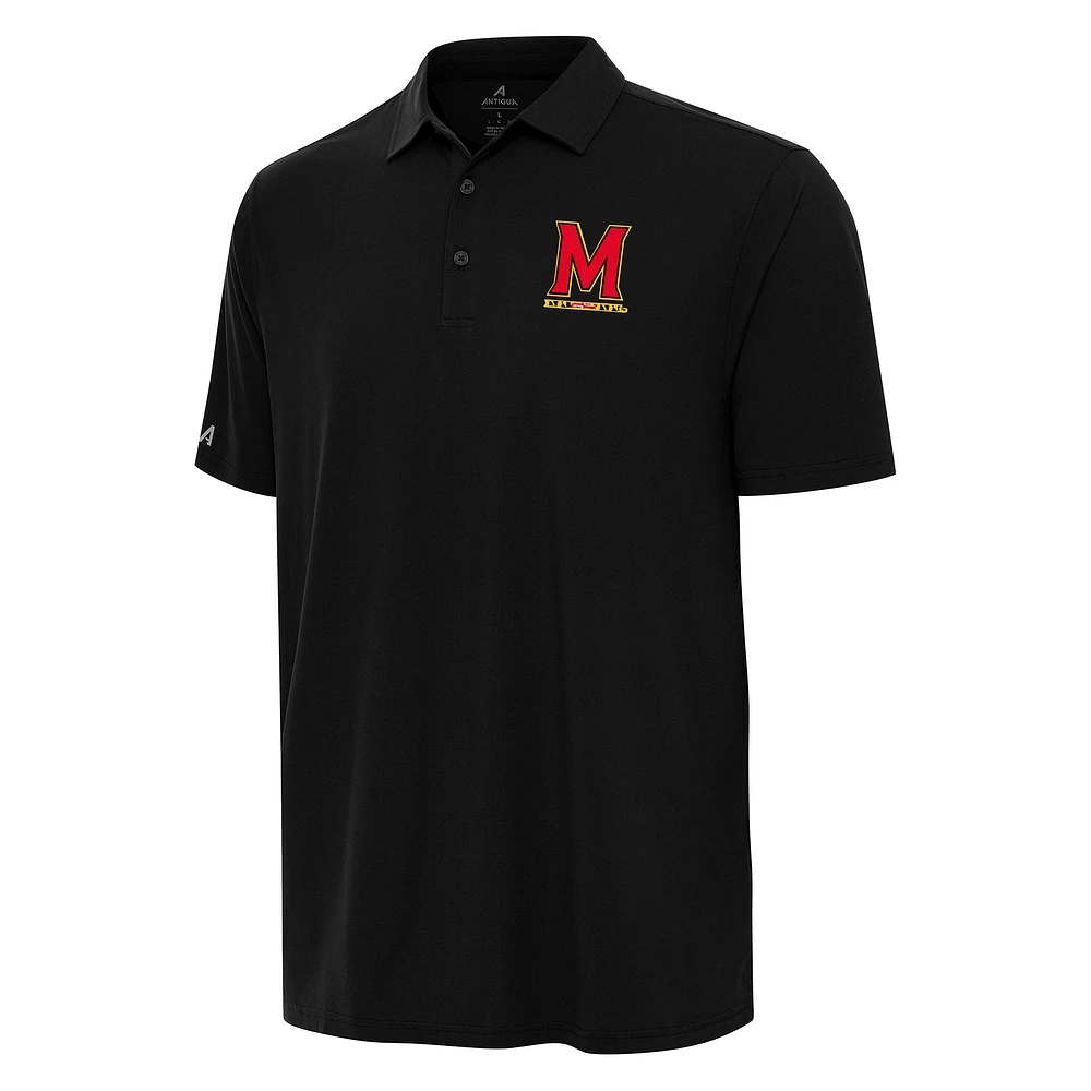 Men's Antigua Black Maryland Terrapins Era Polo