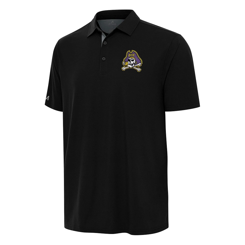 Men's Antigua Black/Gray ECU Pirates Era Polo