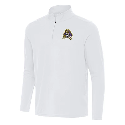 Men's Antigua White ECU Pirates Intent Quarter-Zip Top