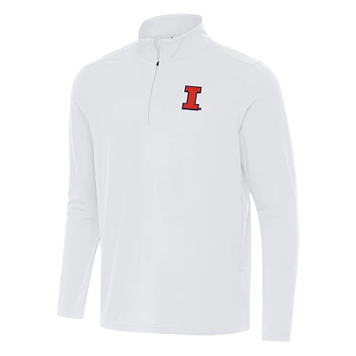 Men's Antigua White Illinois Fighting Illini Intent Quarter-Zip Top