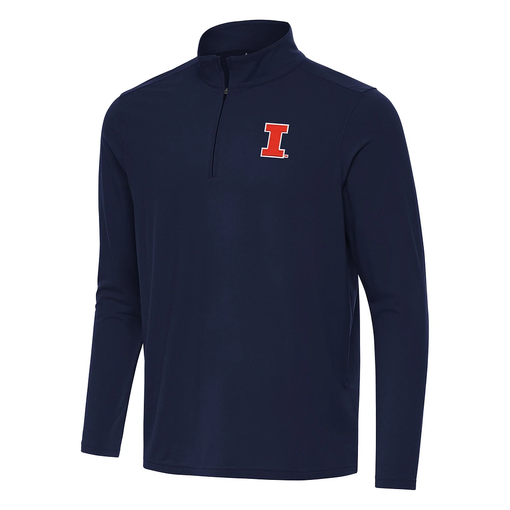 Men's Antigua Navy Illinois Fighting Illini Intent Quarter-Zip Top