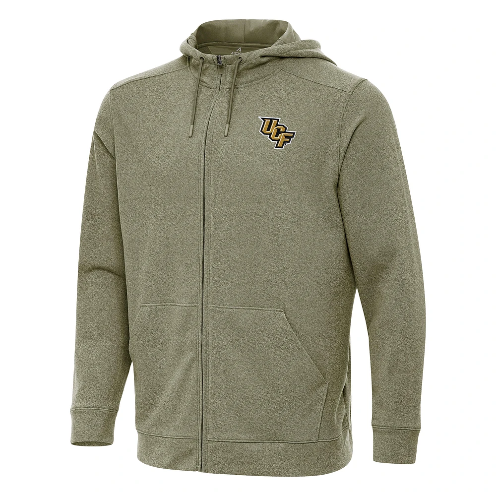 Men's Antigua Olive UCF Knights Effortless Full-Zip Hoodie Jacket