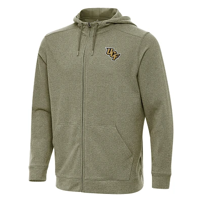Men's Antigua Olive UCF Knights Effortless Full-Zip Hoodie Jacket