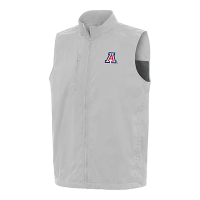 Men's Antigua Gray Arizona Wildcats Brisk Full-Zip Vest
