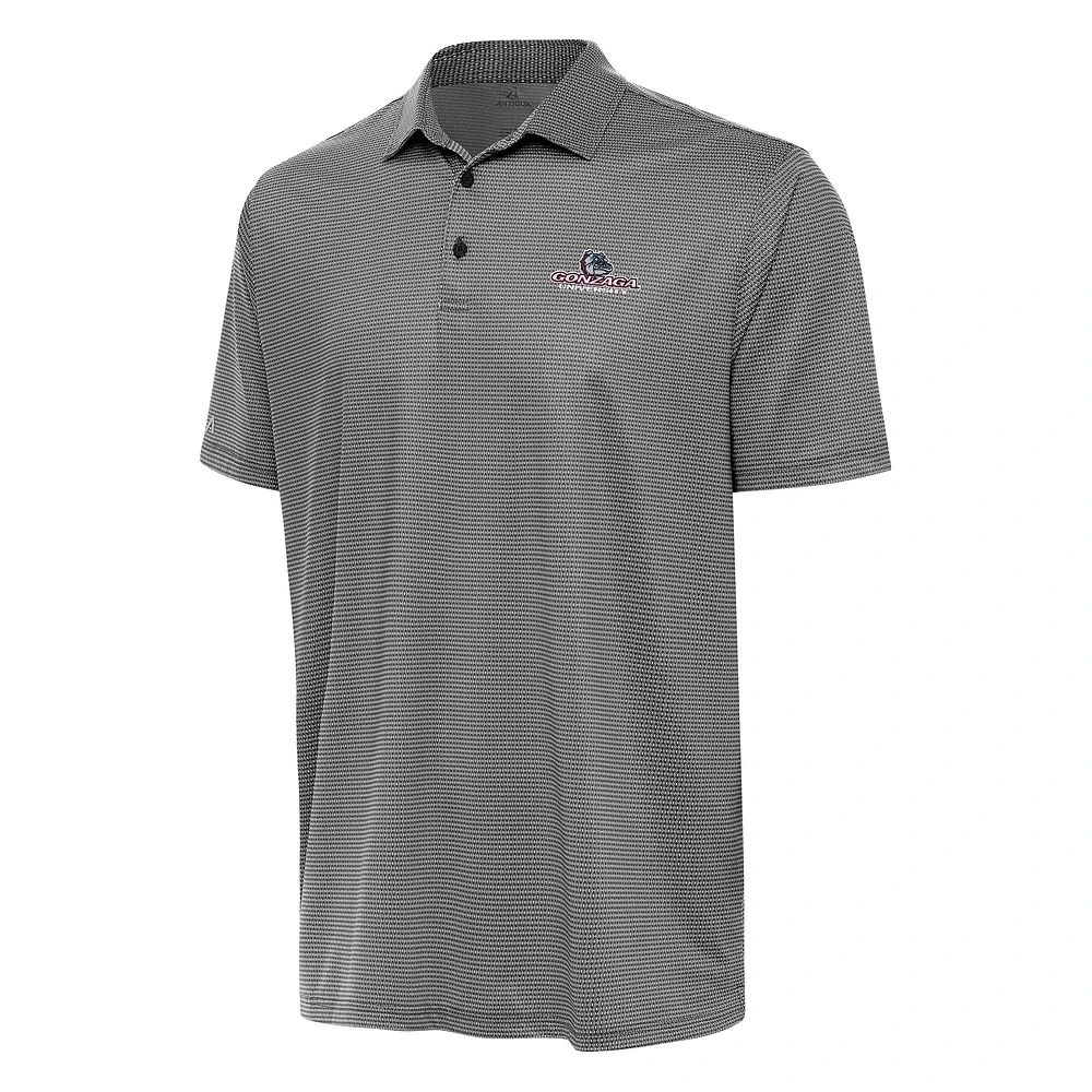 Men's Antigua Black/White Gonzaga Bulldogs Rings Polo
