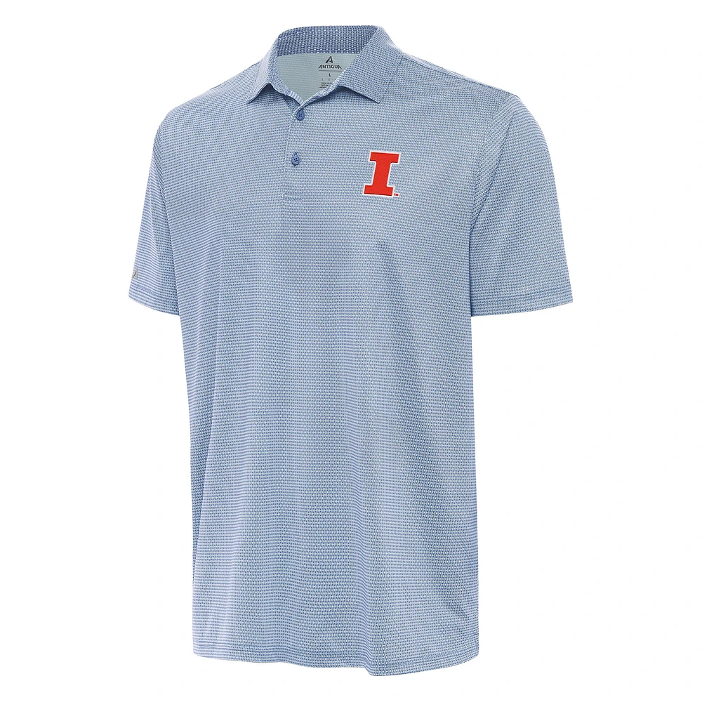 Men's Antigua Aqua/White Illinois Fighting Illini Rings Polo