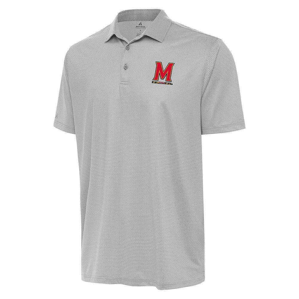 Men's Antigua Gray/White Maryland Terrapins Rings Polo