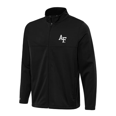 Men's Antigua Black Air Force Falcons Links 2 Full-Zip Golf Jacket