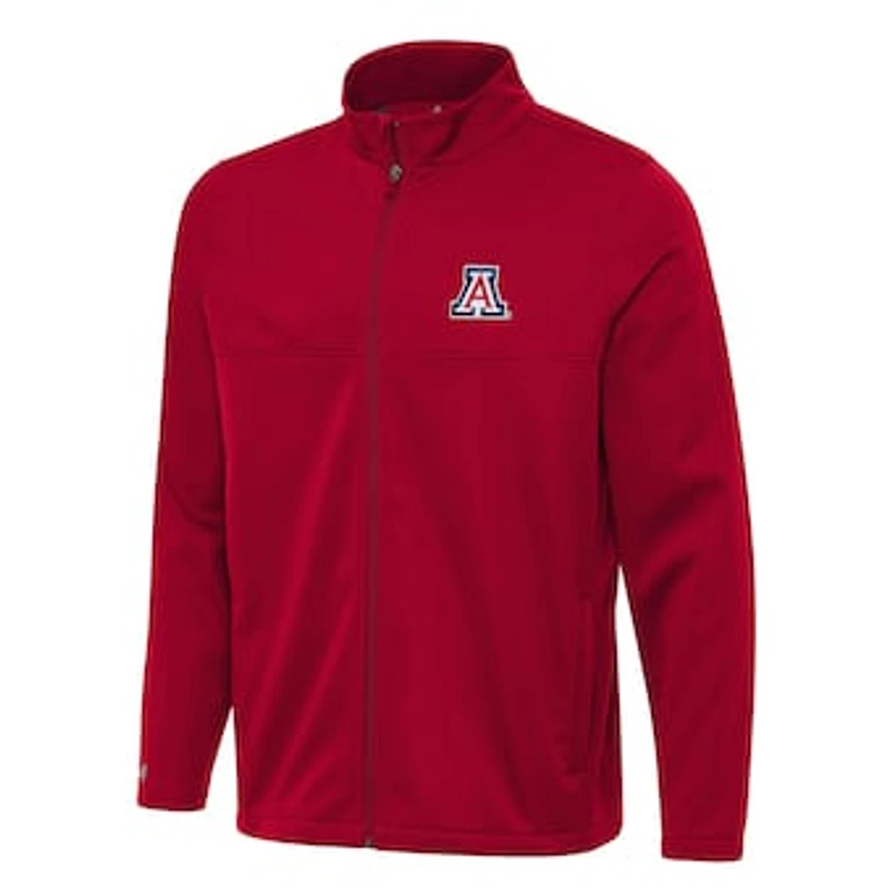 Men's Antigua Red Arizona Wildcats Links 2 Full-Zip Golf Jacket