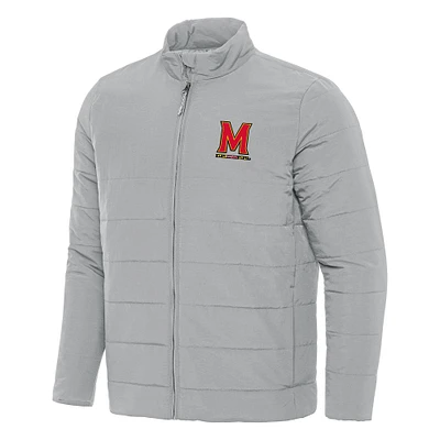 Men's Antigua Gray Maryland Terrapins Swelter Full-Zip Puffer Jacket