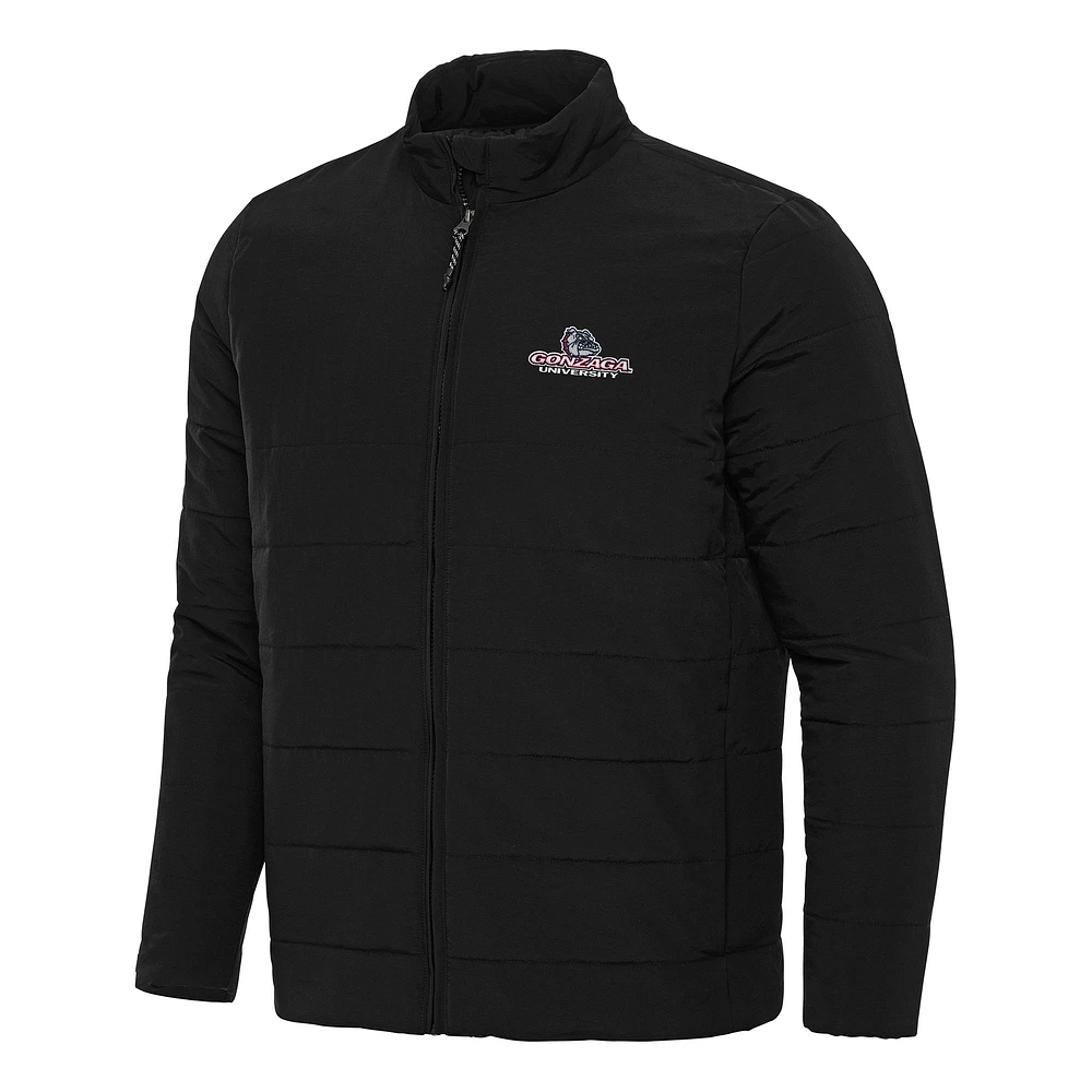 Men's Antigua Black Gonzaga Bulldogs Swelter Full-Zip Puffer Jacket
