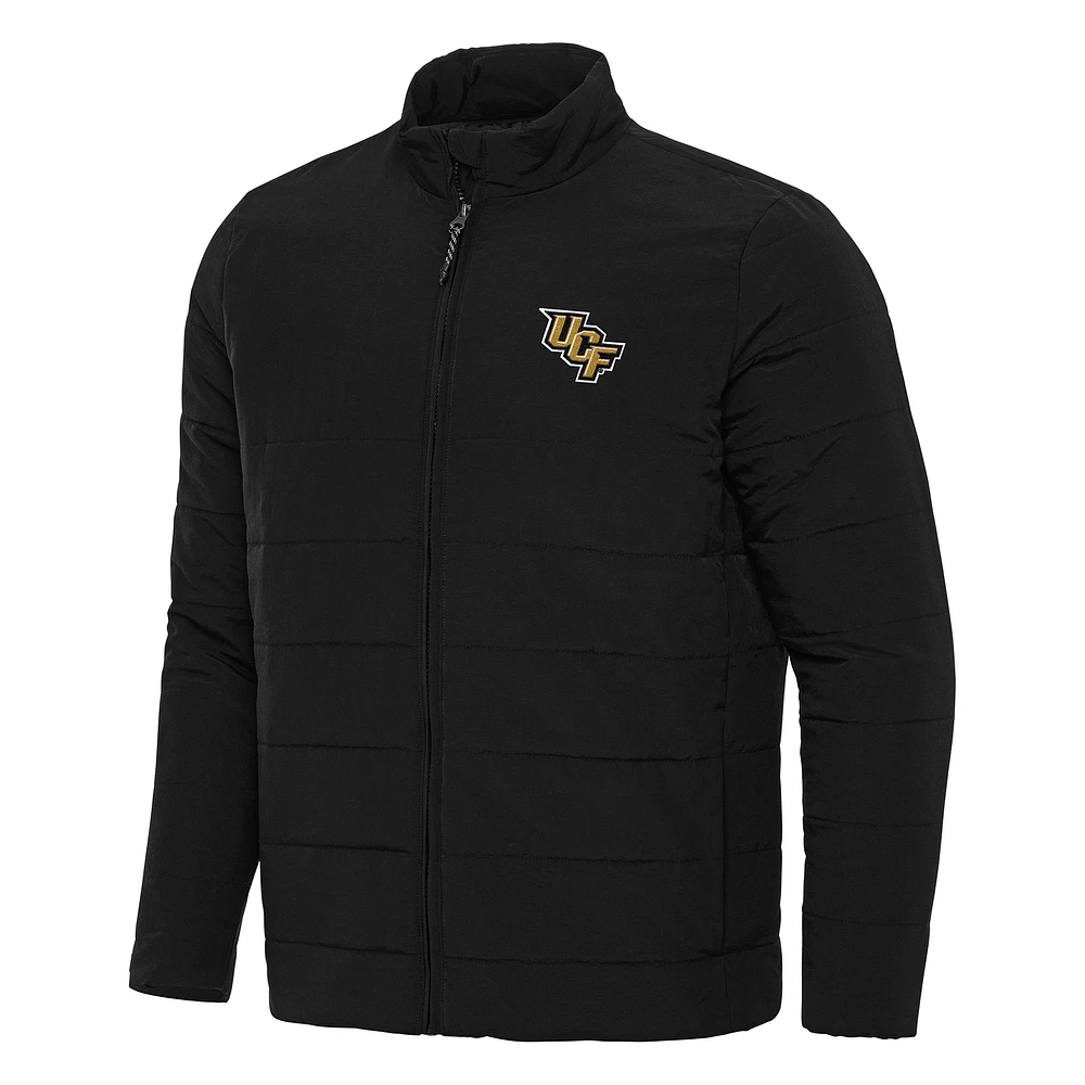 Men's Antigua Black UCF Knights Swelter Full-Zip Puffer Jacket
