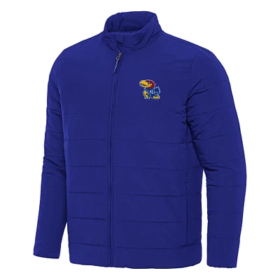 Men's Antigua Royal Kansas Jayhawks Swelter Full-Zip Puffer Jacket