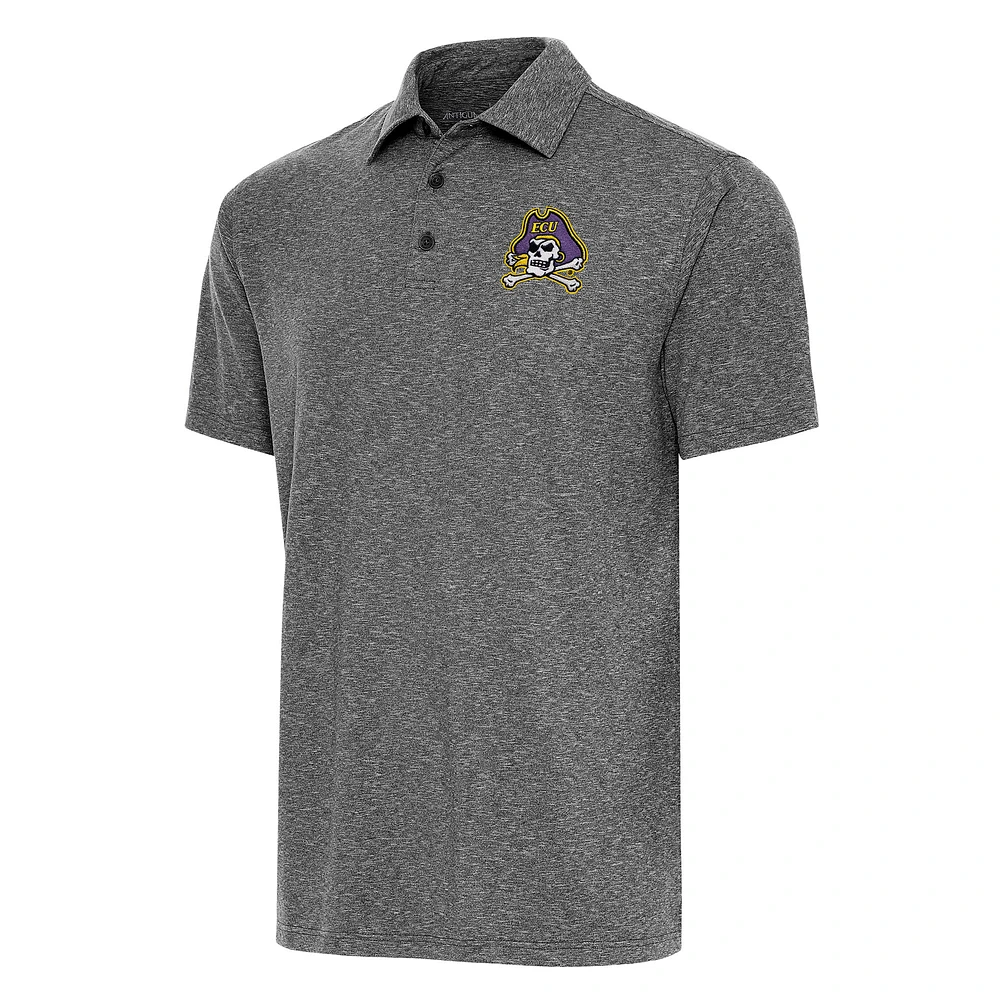 Men's Antigua Heather Black ECU Pirates Big & Tall Par 3 Polo