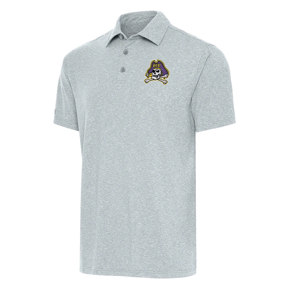 Men's Antigua Heather Gray ECU Pirates Big & Tall Par 3 Polo