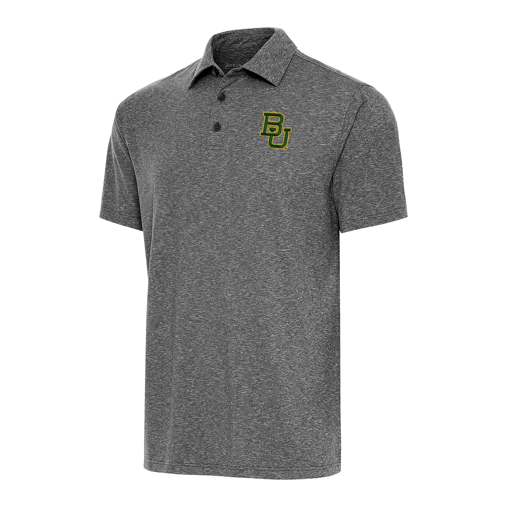 Men's Antigua Heather Black Baylor Bears Big & Tall Par 3 Polo