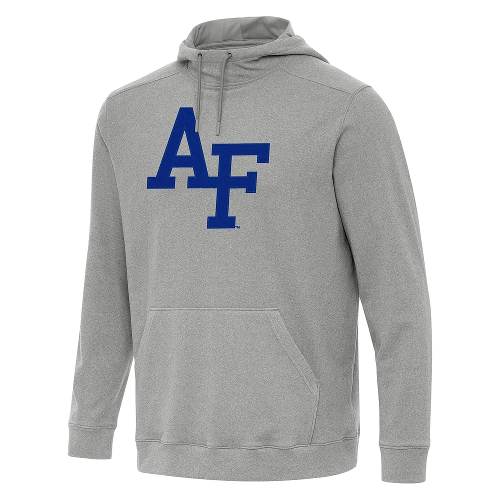 Men's Antigua Heather Gray Air Force Falcons Cloud Pullover Hoodie