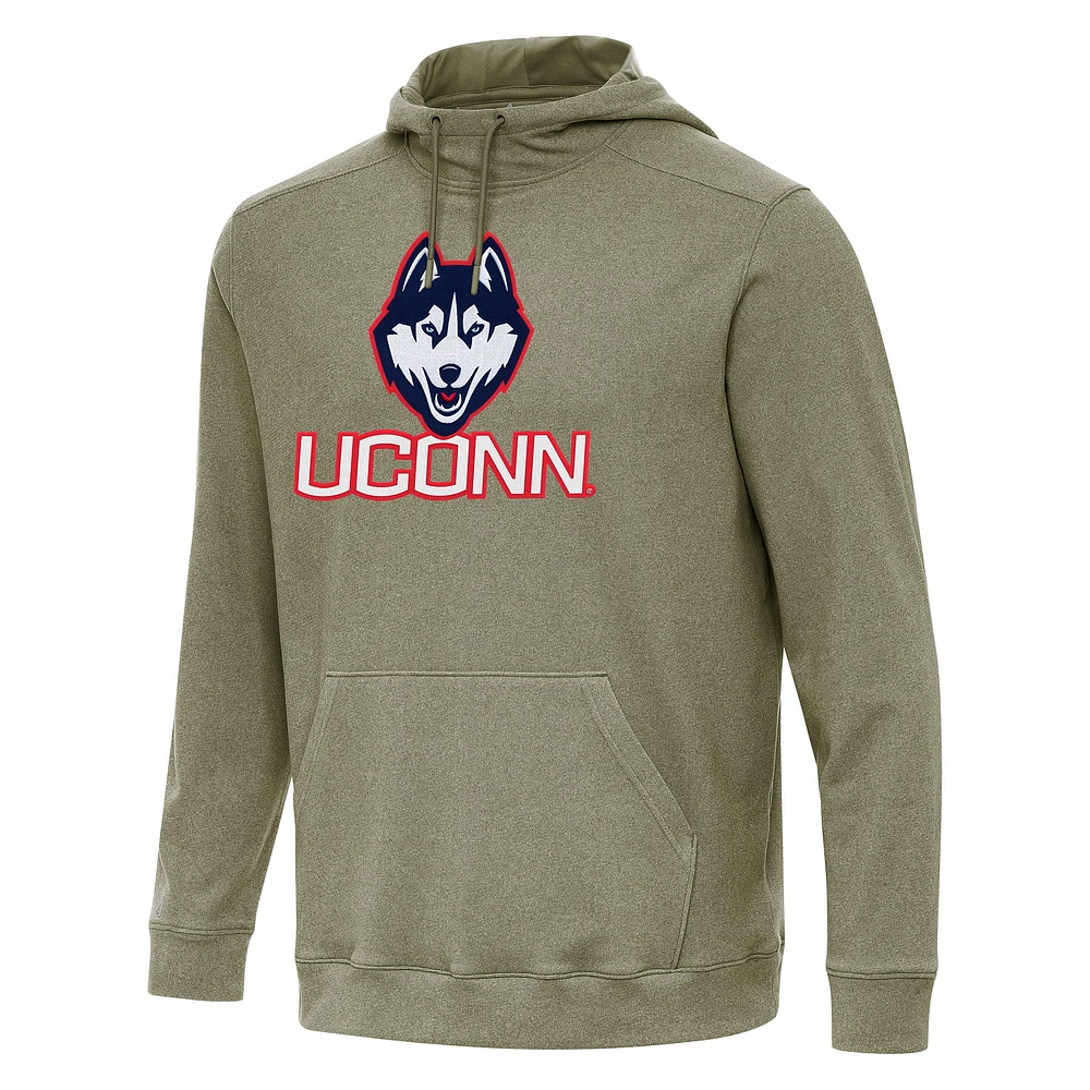 Men's Antigua Olive UConn Huskies Cloud Pullover Hoodie
