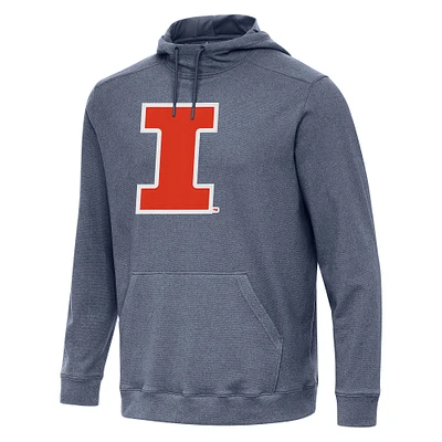 Men's Antigua Heather Navy Illinois Fighting Illini Cloud Pullover Hoodie