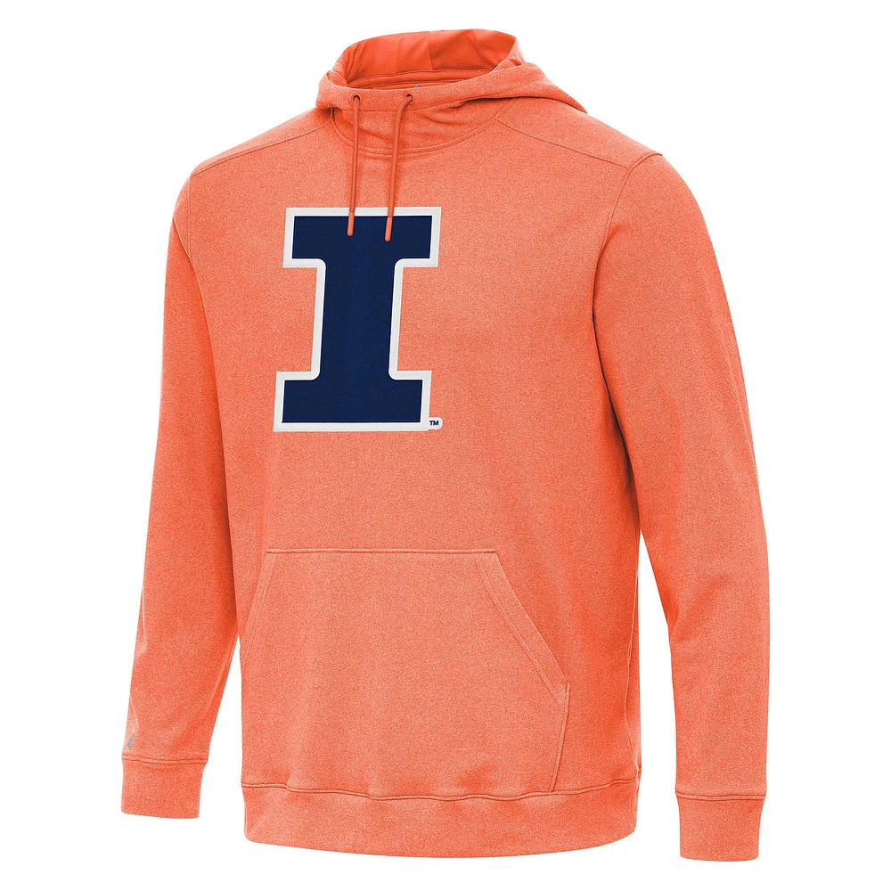 Men's Antigua Heather Orange Illinois Fighting Illini Cloud Pullover Hoodie