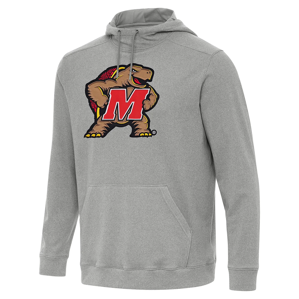 Men's Antigua Heather Maryland Terrapins Cloud Pullover Hoodie