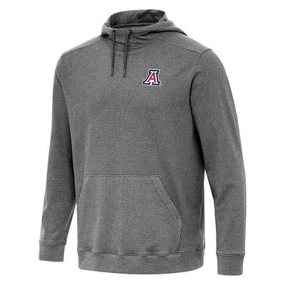 Men's Antigua Heather Charcoal Arizona Wildcats Cloud Pullover Hoodie