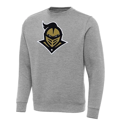 Men's Antigua Heather Gray UCF Knights Big & Tall Victory Crew Neck Pullover Sweatshirt