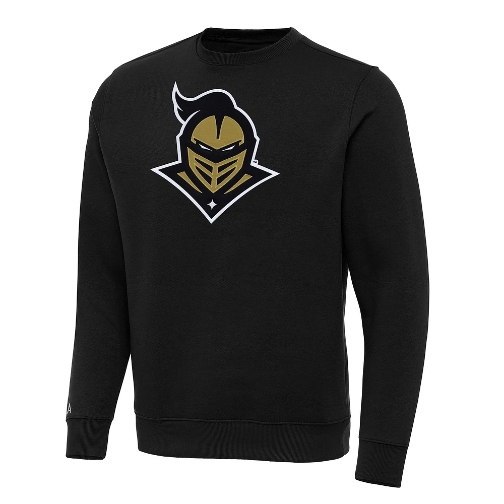 Men's Antigua Black UCF Knights Big & Tall Victory Crew Neck Pullover Sweatshirt